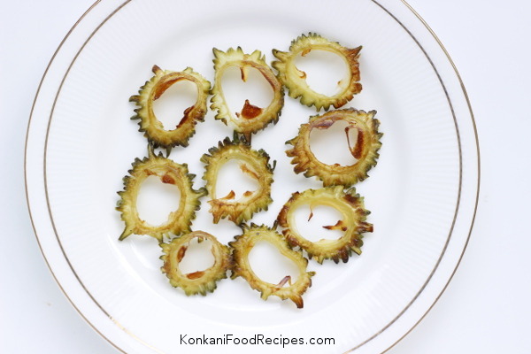 Pan Fried Bitter Gourd (Karathe Fry)